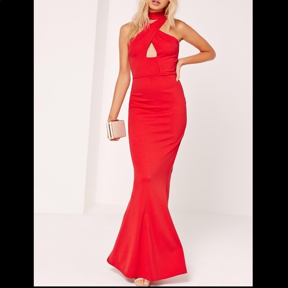 Wrap Front Neck Fishtail Maxi Dress - Picture 1 of 1